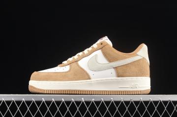 Nike Air Force 1 07 Low White Brown Wheat Shoes BQ8988 104