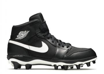 jordan 1 cleats black and white
