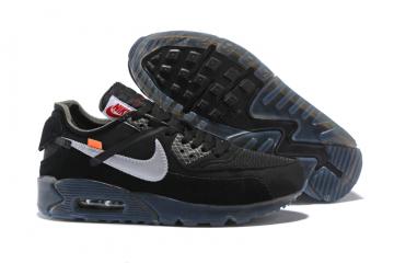 OFF WHITE x Nike Air Max 90 OW Men Running Shoes Black All Silver