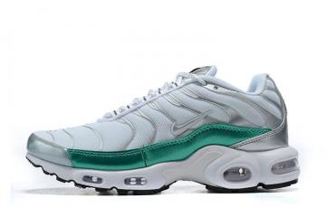 2020 New Nike Air Max Plus TN White Metallic Silver Green Leisure Trainers Running Shoes CW2646 100