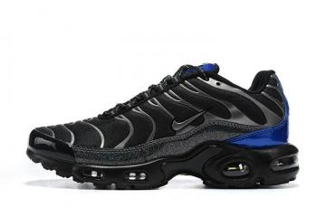 Nike Air Max Plus Black Metallic Blue Trainers Running Shoes CW2646 001