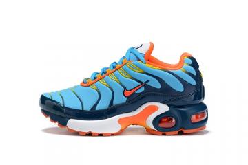 Nike Air Max Plus Running Shoes Youth GS Grade School Sneakers Blue Orange CQ9893 600