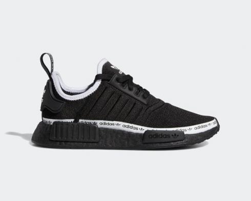 Adidas nmd r1 black tape logo Clearance