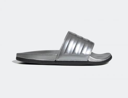 Black and silver adidas slides clearance