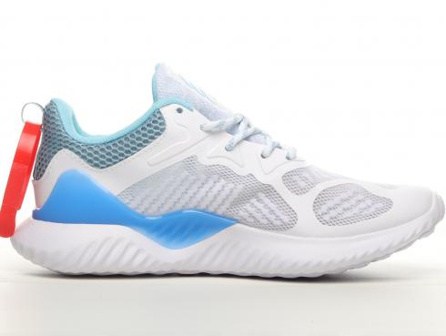 Adidas AlphaBounce Beyond Cloud White Blue Shoes B43689 - StclaircomoShops - asics gt 1000 10 womens running run gray sport