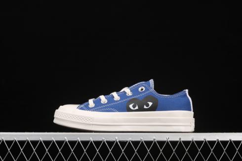 comme des garcons converse blue low top