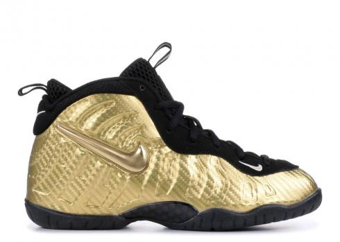 nike little posite one black and gold
