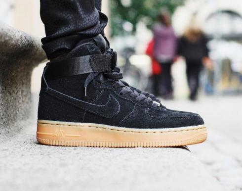 Nike air force 1 high black suede clearance