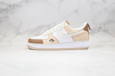 Nike Air Force 107 Low Premium Beige Brown White CV3039 - StclaircomoShops  - nike blazer low essential sneaker women - 101