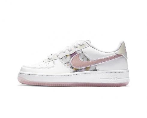PhyrtualShops - 100 - chutiadore cr7 nike mercurial - Nike Air Force 1 LV8  GS Floral White Metallic Silver Light Arctic Pink CN8535