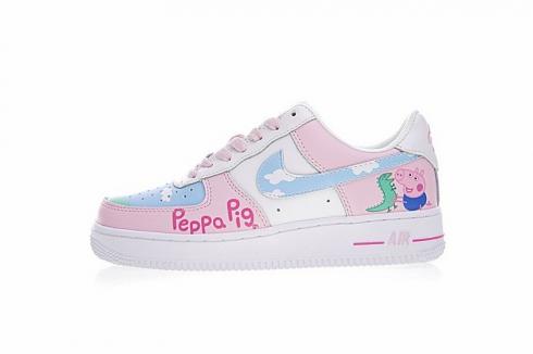 Nike Air Force 1 Low Womens Pink White Casual Sneakers AQ8019