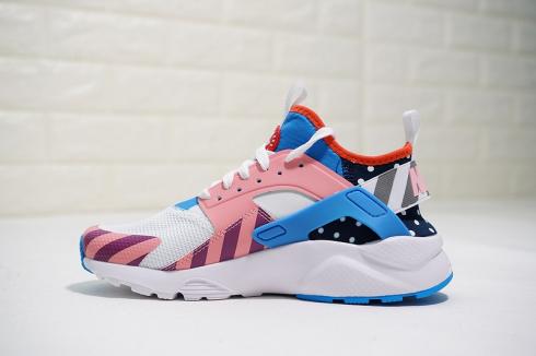 Nike huarache white blue and pink clearance