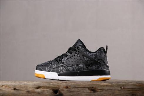 Nike Air Jordan 4 Kids Black Gum Basketball Shoes 308497 018