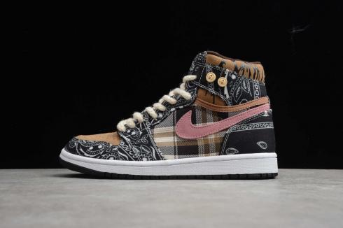 Чоловічі кросівки nike air jordan retro 1 high black orange - 001 -  RvceShops - Air Jordan 1 High Zoom R2T Black Brown Pink Brun Rose CT4487