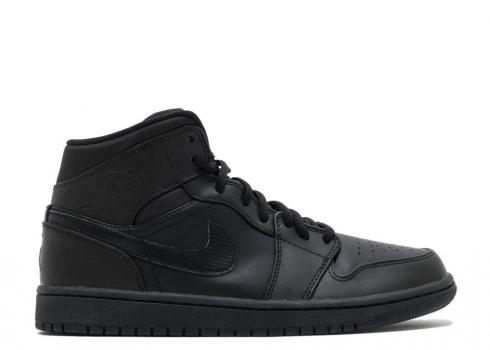 Air Jordan 1 Mid Black White 554724 