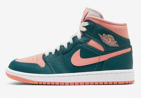 Air Jordan 1 Mid Dark Teal Green Black 