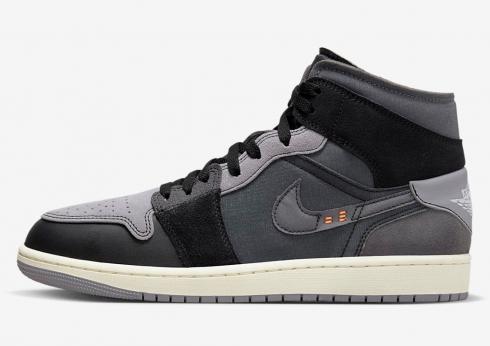 Air Jordan 1 Mid Inside Out Black Grey 