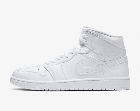 Mid Triple White Basketball Shoes 554724
