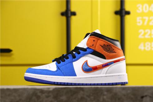 Air jordan 1 orange blue white Clearance