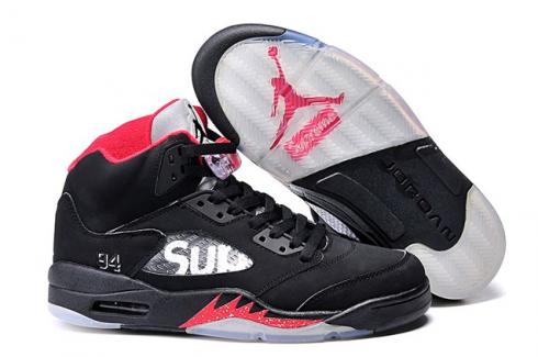 Supreme x Air Jordan 5 Retro 'Black' 824371-001 - KICKS CREW