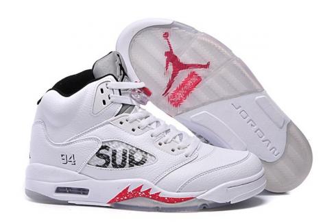 Supreme x Air Jordan 5 Retro 'White' 824371-101