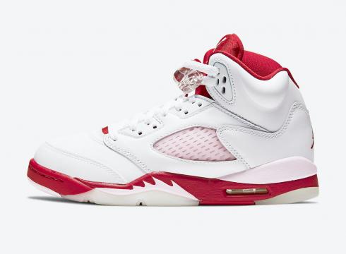 Air Jordan 5 Retro GS White Pink Foam Gym Red Shoes 440892-106