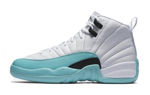 White aqua jordan 12 clearance