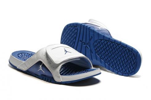 Jordan slides blue and white clearance