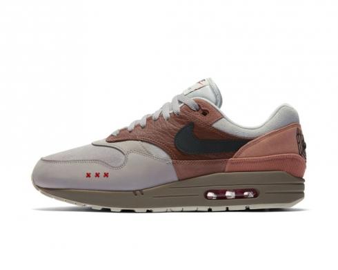 200 - StclaircomoShops - Nike Air Max 1 City Pack Amsterdam Red Bark Khaki  Terra Blush CV1638 - Nike air jordan 1 retro grey white
