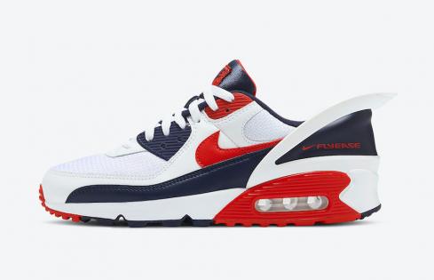 Nike Air Max 90 FlyEase USA White Obsidian University Red CU0814 104
