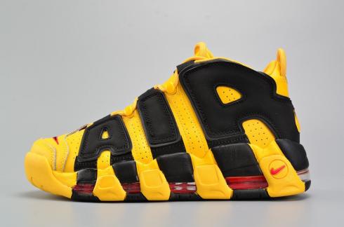 nike uptempo yellow and black