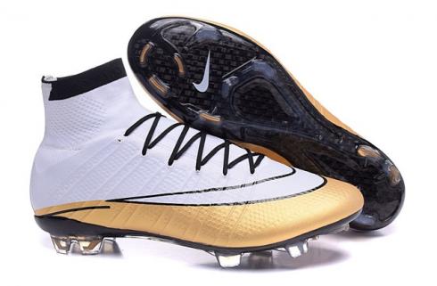 Nike Mercurial CR7 FG CR501 White Metallic Gold Black Soccers Football Boots 641858 - StclaircomoShops - Sneakers GUESS Chiarra2 FL7C2H ELE12 WHITE