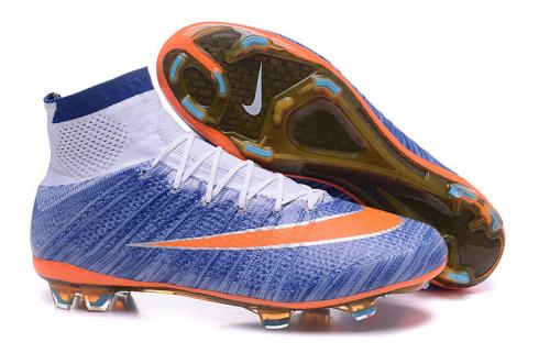 nike boots bacon black beans and potatoes - 464 - Nike Superfly ACC FG CR7 Blue Tint Mango Flyknit Soccers Football Boots -