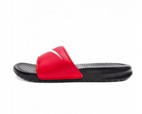 Nike Benassi Swoosh Black White Gym Red 