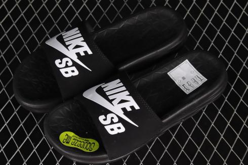 Nike SB Benassi Solarsoft Slides Black White 840067