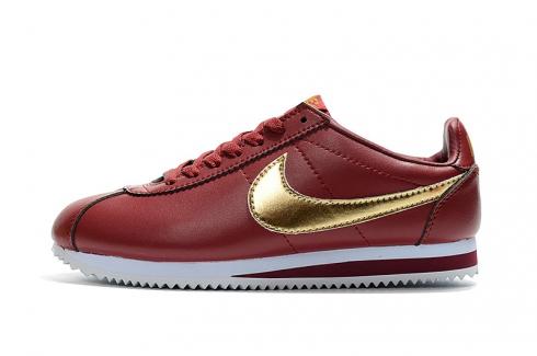 Nike cortez red gold clearance