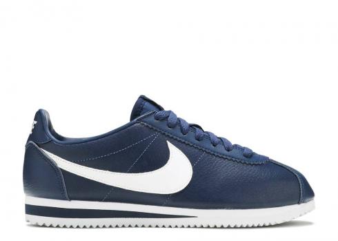 Nike Cortez Leather Midnight Navy White 