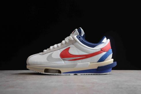 Sacai x Nike Cortez White Red Navy Blue 