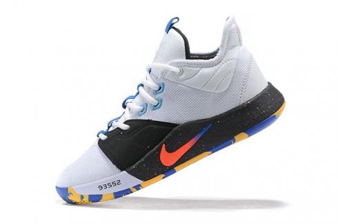 RvceShops - Nike 3 NASA EP White Blue Bright Crimson Paul Charlotte Basketball Shoes AO2608 - Куртка george Charlotte 2-3года еврозима 145