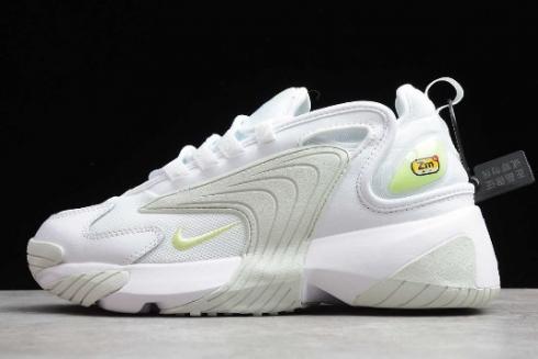 2019 Nike Zoom 2K White Barely Volt Ghost Aqua Womens Shoe AO0354 104