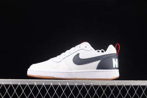 Nike Court Borough Low GS White Black Red Shoes 839985 105