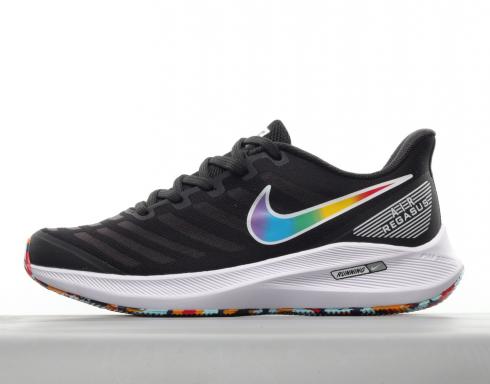 black rainbow nike shoes