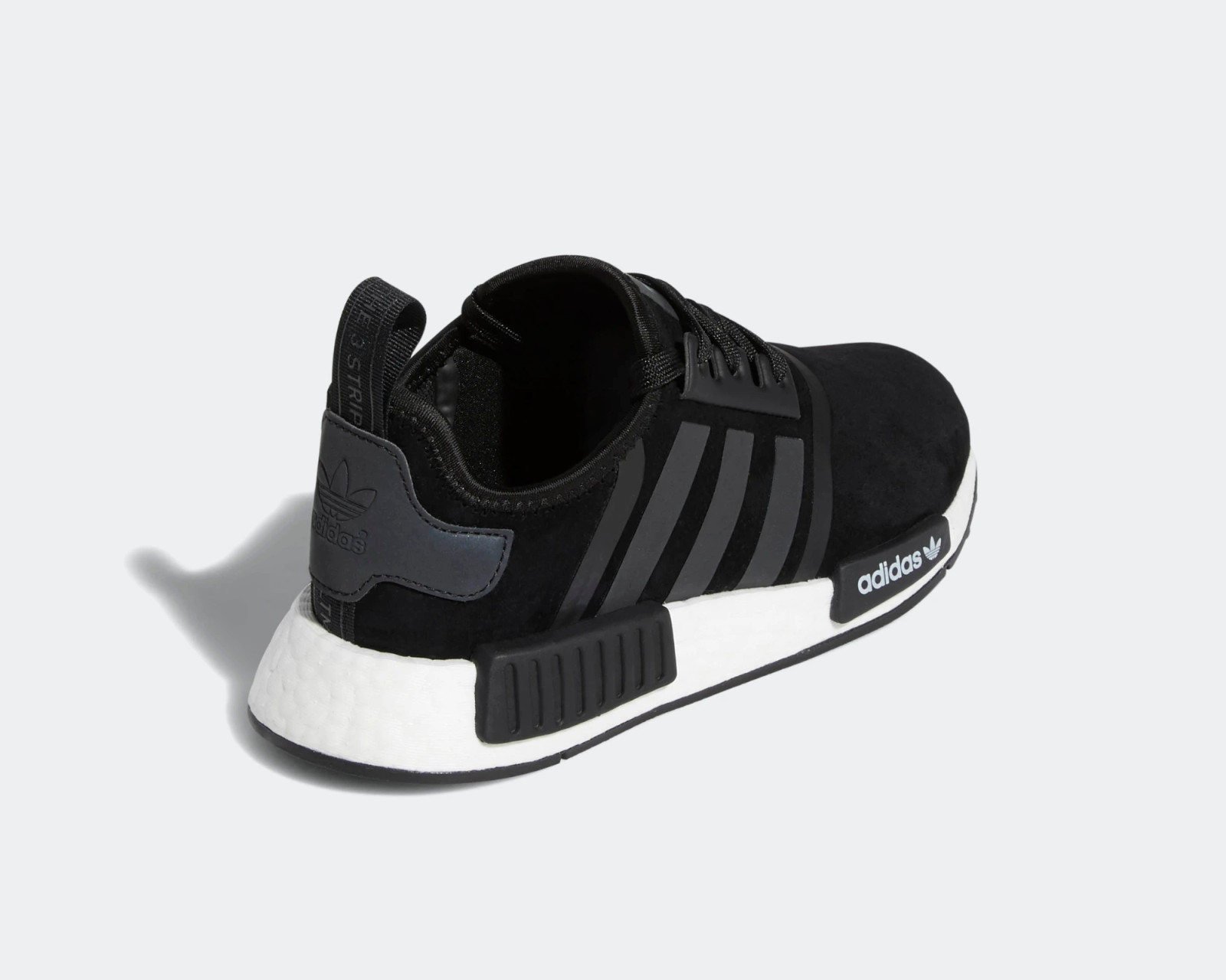 Adidas NMD R1 J Core Black Shiny Blue Cloud White Shoes F97579
