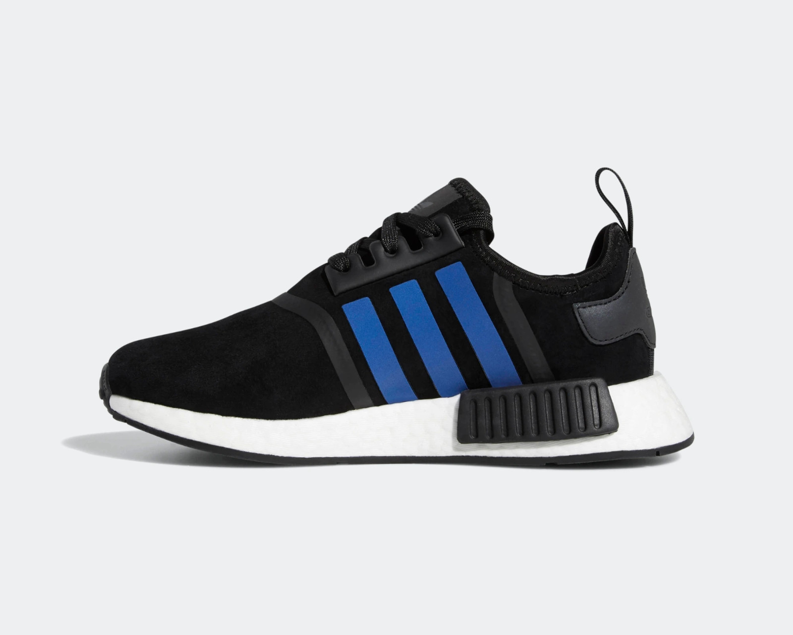 Adidas NMD R1 J Core Black Shiny Blue Cloud White Shoes F97579
