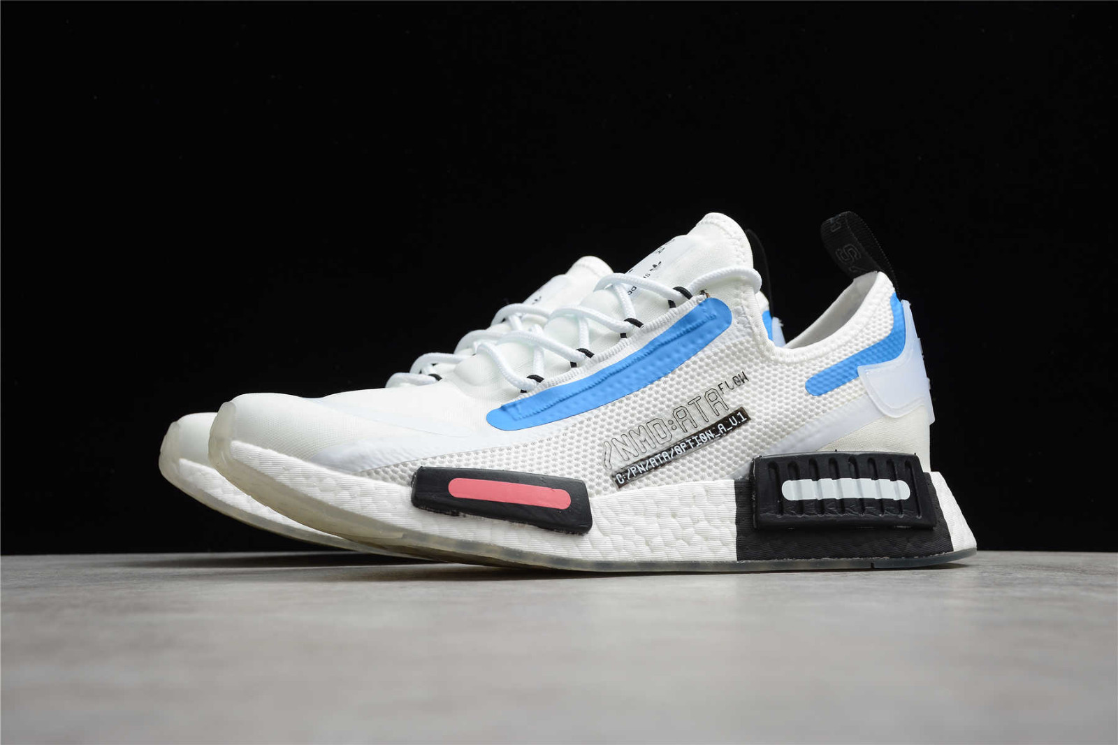 Adidas NMD R1 Spectoo NASA Cloud White Core Black FZ3209 finish line adidas originals sneakers AljadidShops Adidas NMD