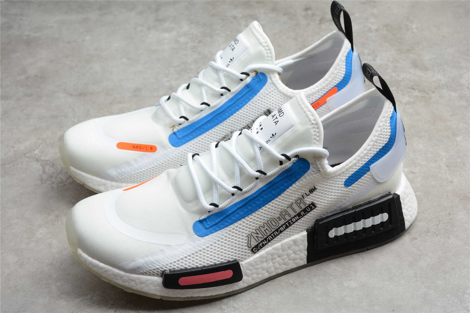 Adidas NMD R1 Spectoo NASA Cloud White Core Black FZ3209 finish line adidas originals sneakers AljadidShops Adidas NMD