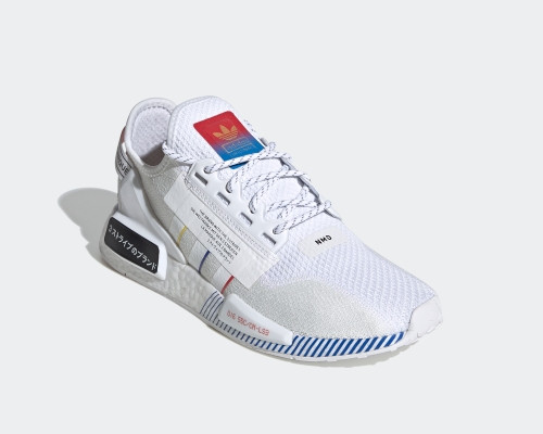 StclaircomoShops - Adidas NMD R1 V2 RUNNER Primeknit White Multi Color FY1439 - adidas blue mens showcase soccer roster