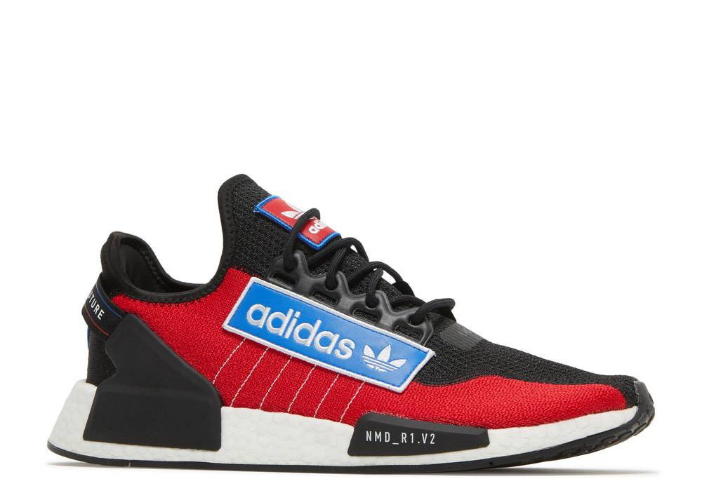 Adidas NMD Adidas Nmd r1 V2 Logo Patch Team Power Red Blue Core Black GX6326 rare yeezy shoes for women on amazon prime IiscmShops