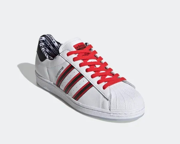 Adidas superstar white black red clearance