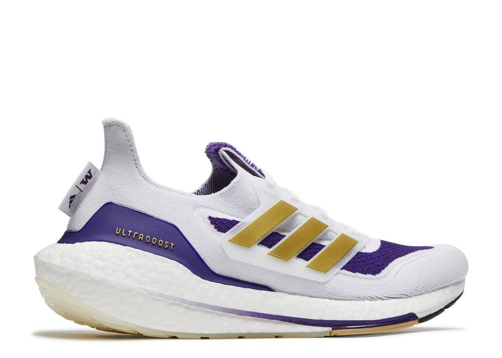 Adidas Ultraboost 21 Ncaa Pack Washington Gold Purple Collegiate Team White  Metallic Cloud GX7967 - RvceShops